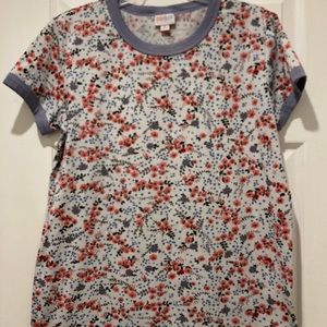 Lularoe Floral Liv tee, EUC